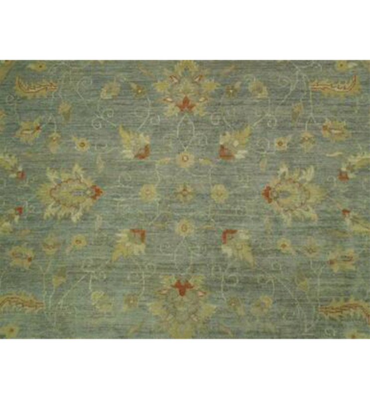 8 Ft Round Chobi Peshawar Antique Look Rug