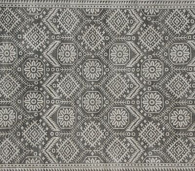 American Navajo Lore Motif Charming Hand Woven 6' x 9' Gray Rug Wool Blend
