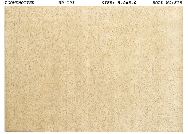 5 x 8 Abstract Beige Carved Modern Handmade Rug