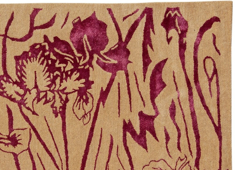 5 x 8 Modern Purple Orchid Flowers Rug