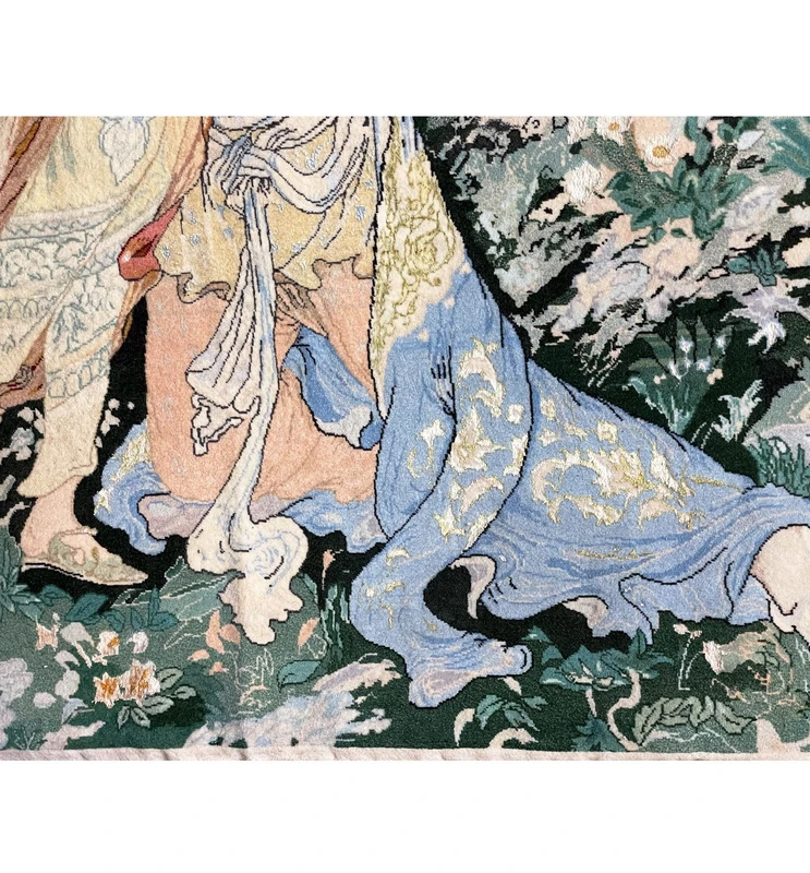 3'7 x 5'7 Pictorial Persian Tabriz Wool & Silk Rug