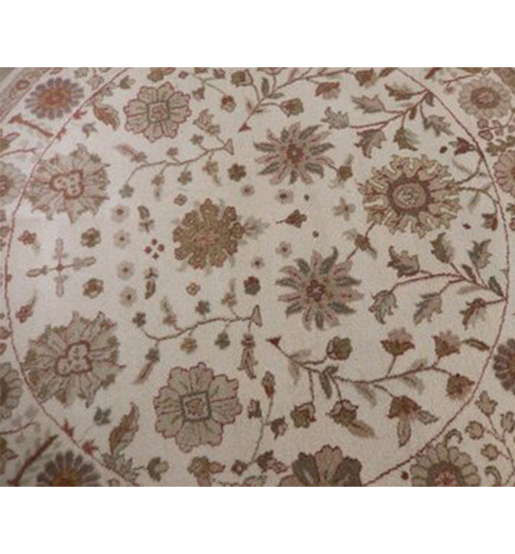 6 x 6 Round Oriental Agra Rug All Over Design