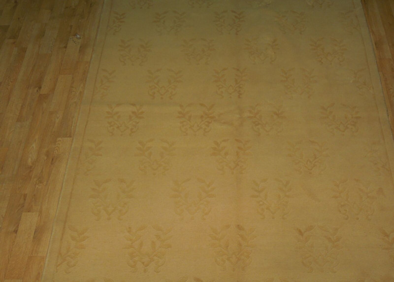6x9 Wool & Silk Fine Quality Beige Nepalese Hand-Knotted Rug
