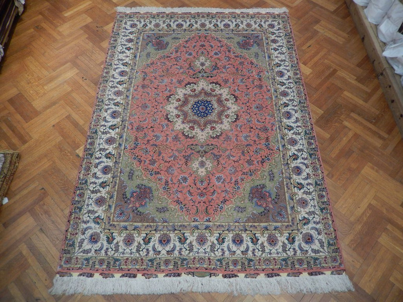 8 x 12 Persian Tabriz 70 Raj Wool & Silk Rug | Signed by Master Weaver