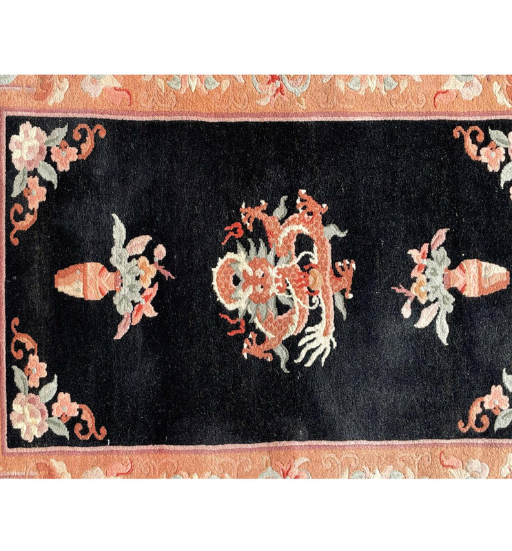 3 x 5'5 Antique Oriental Art Deco Rug