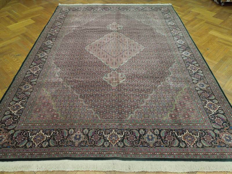 8 x 11 Green Wool & Silk Oriental Classic Mahi Design Rug