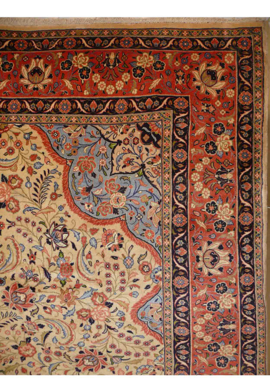 Corner of the 7' x 10'2" Persian Bijar Rug showcasing craftsmanship
