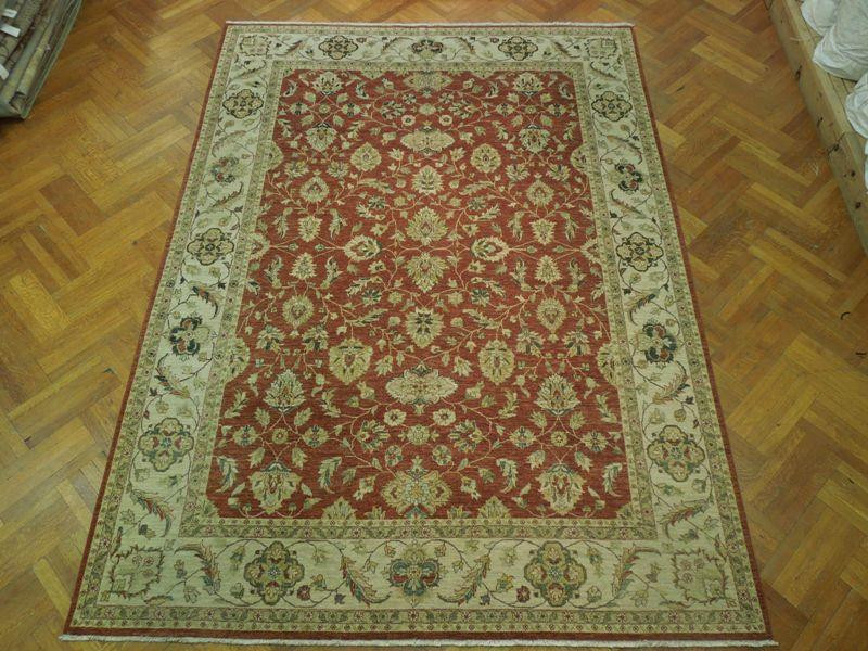 9 x 12 Oushak Rust Orange Antiqued Chobi Peshawar Handmade Rug
