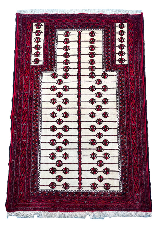 3'7" x 5'4 Rare Persian Baluch Tribal Rug