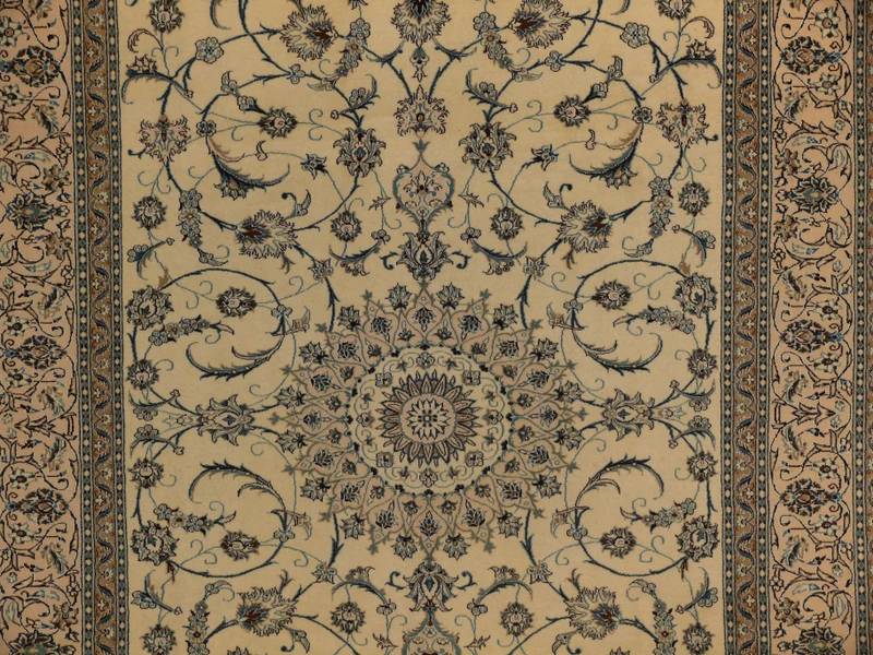 8'2 x 11'6 Persian Nain Dragon Medallion Design Rug