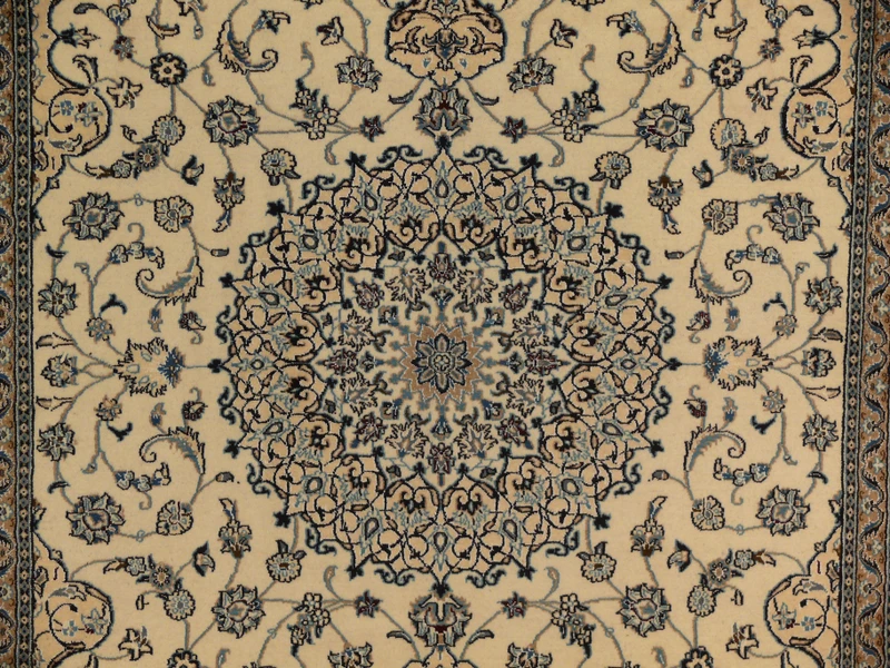 8 x 11'3 Persian Nain Rug Wool & Silk