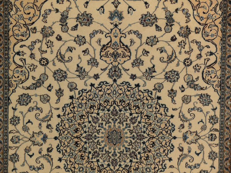 8 x 11'3 Persian Nain Rug Wool & Silk