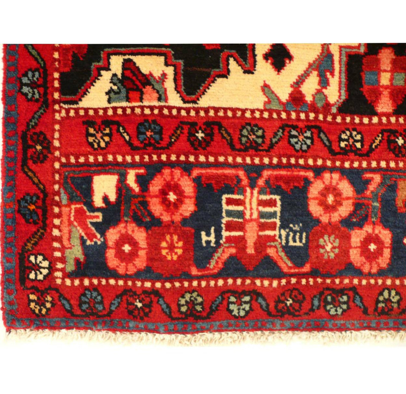 3 x 4 Antique Persian Nahavand Rug | Jewish and Persian Religious Gem