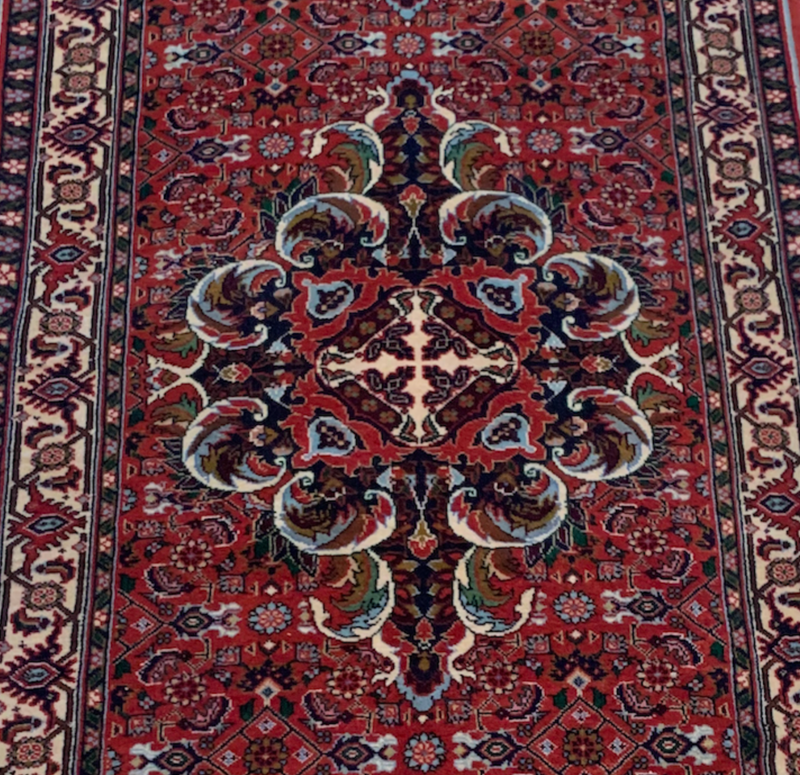 Medallion of a 2'6x8 Persian Bidjar Runner Rug