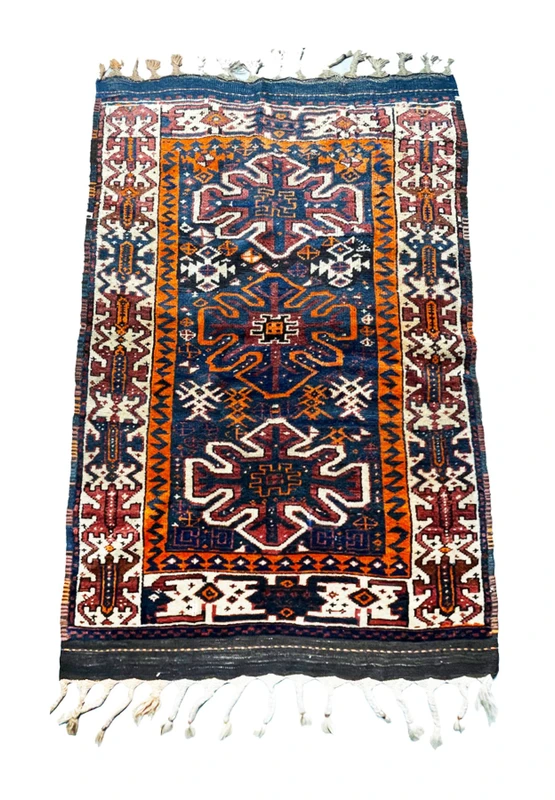 3'8" x 5'4" Antique Caucasian Azerbaijan Rug