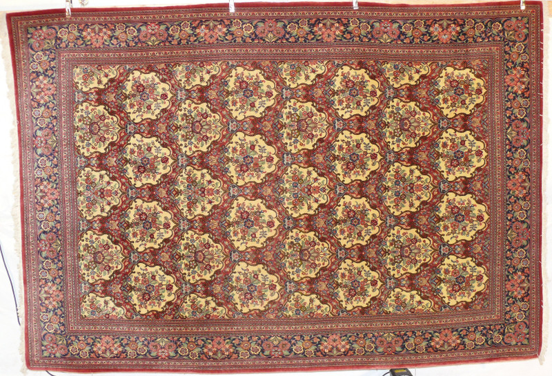 7 x 10 Persian Qum Kork Botanical Design Rug