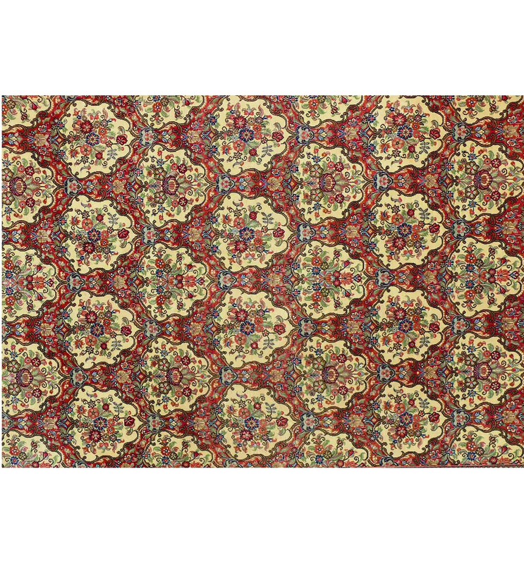 7 x 10 Persian Qum Kork Botanical Design Rug