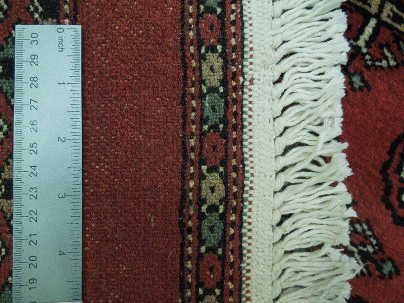 Red Bokhara Rug 12'8'' x 19'2'' silky wool fine weave