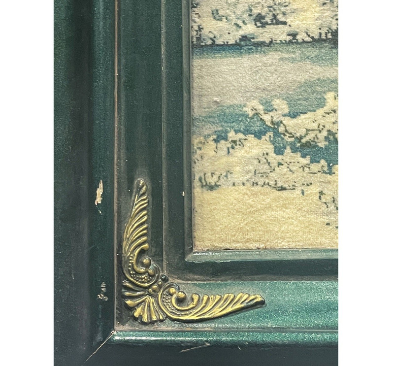 2' x 2'6 Framed Persian Qum Wool & Silk Rug