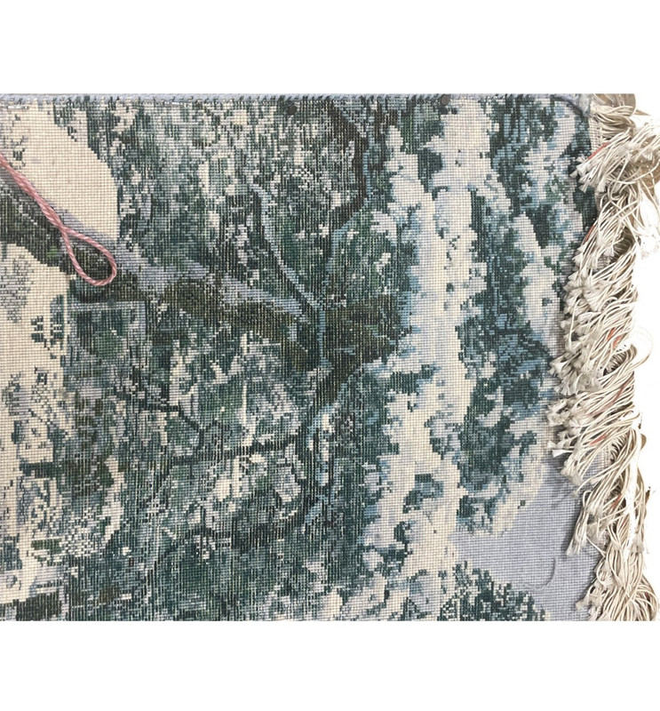 2' x 2'6 Framed Persian Qum Wool & Silk Rug