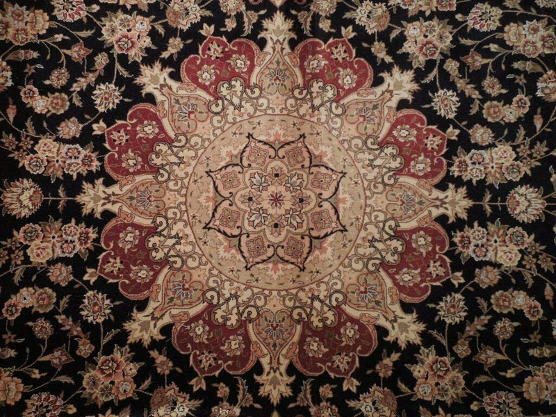 10 x 14 Oriental Tabriz Design Wool & Silk Rug