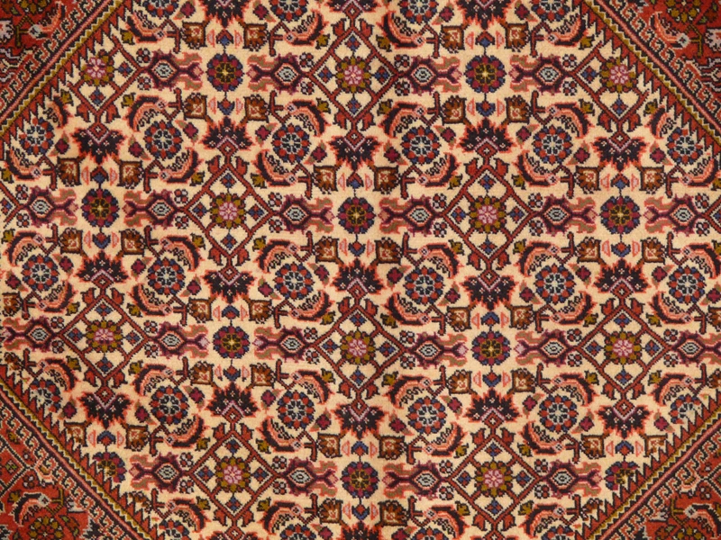 Persian Bijar Rug - Medallion detail, showcasing expert craftsmanship and attention to detail