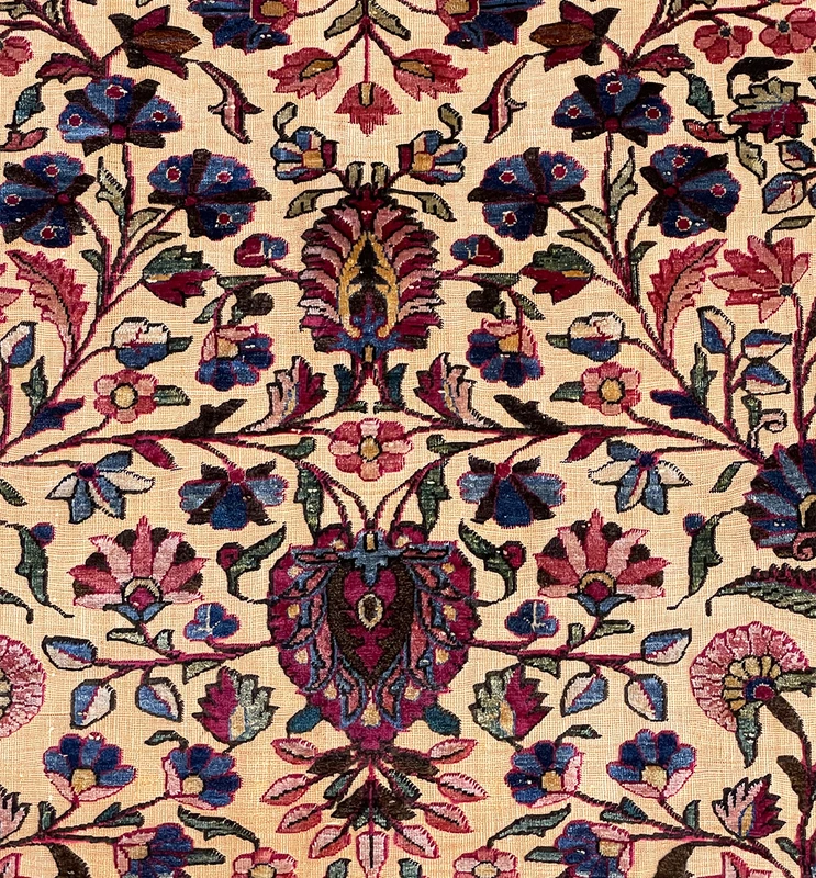 Antique Tabriz Souf Gold plated metallic details