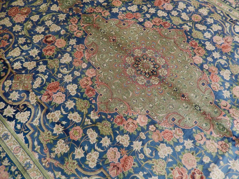 7 x 10 Persian Qum All Silk Rug | Signed by master weaver