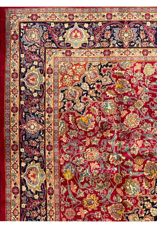 An expansive view of the Persian Mahal rug, illustrating the harmony of its ornate patterns and rich colors, perfect for a classic yet sophisticated home decor.