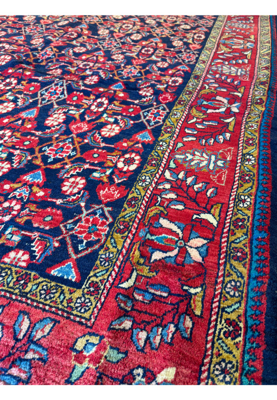 Full view of the 9' x 12'5" Persian Mahal rug, showcasing the overall design and detailed patterns.