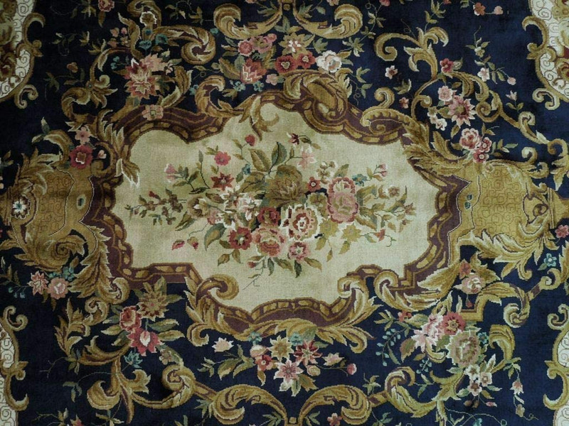 6 x 9 Floral Oriental Art Deco Wool & Silk Rug