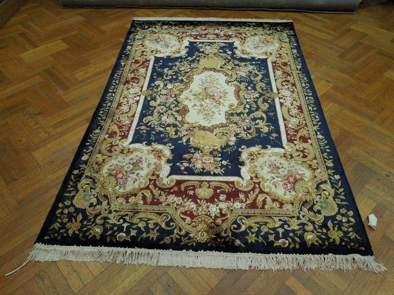 6 x 9 Floral Oriental Art Deco Wool & Silk Rug