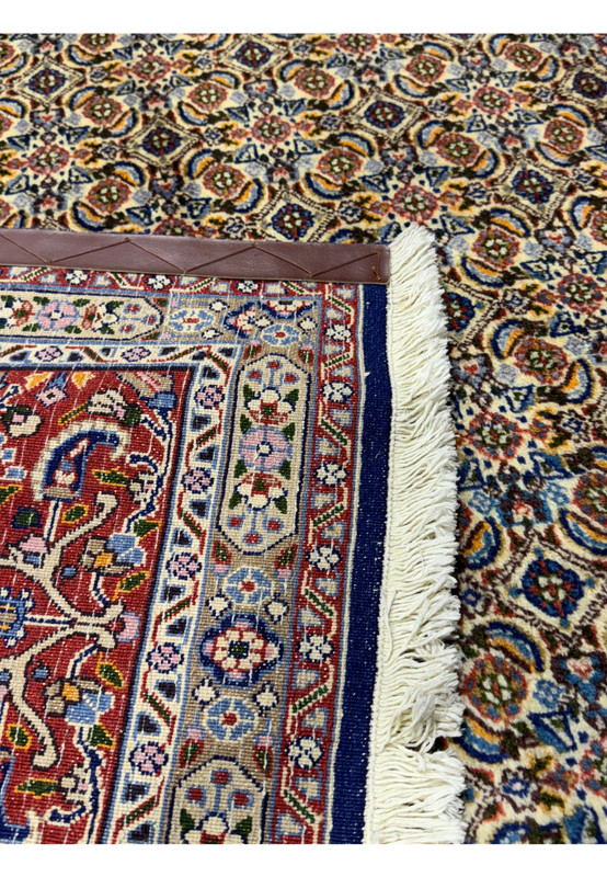 Back view of the Persian Moud Rug displaying the fine knotting and craftsmanship