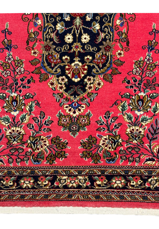 Close-Up of the Persian Qum Kork Rug's Soft and Durable Texture