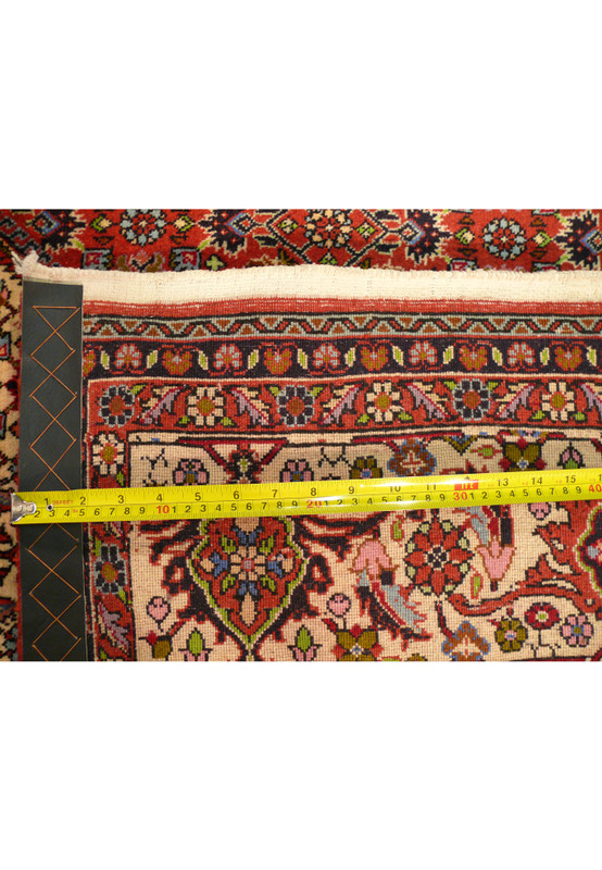 Zoomed-in view of the backside of 8'2" x 11'8" Persian Bijar Rug