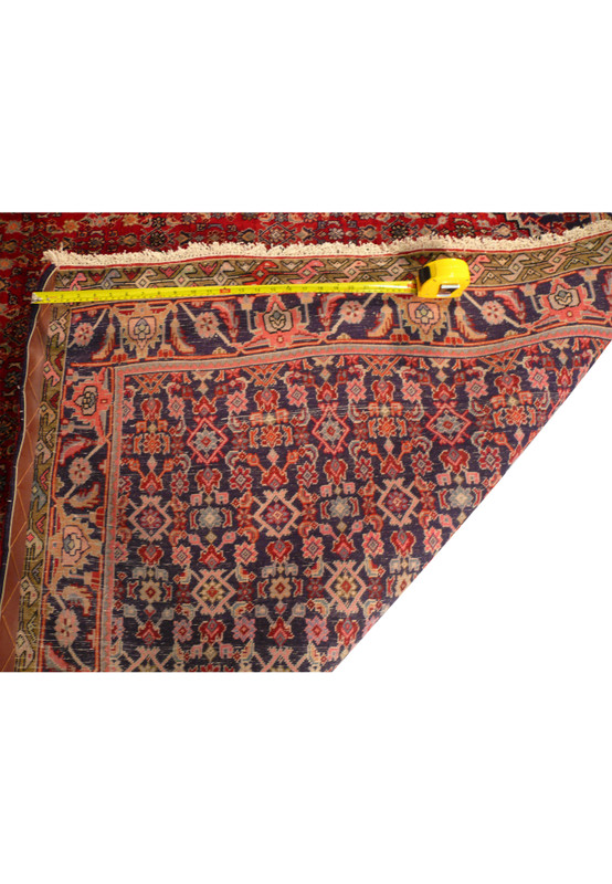 Backside of the Antique Bijar Persian Rug showing its dense weave