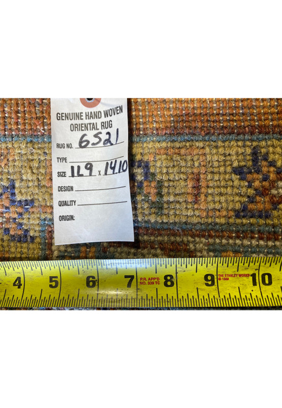 Backside of the 12' x 15' Oriental Serapi Rug showing the handwoven wool craftsmanship.