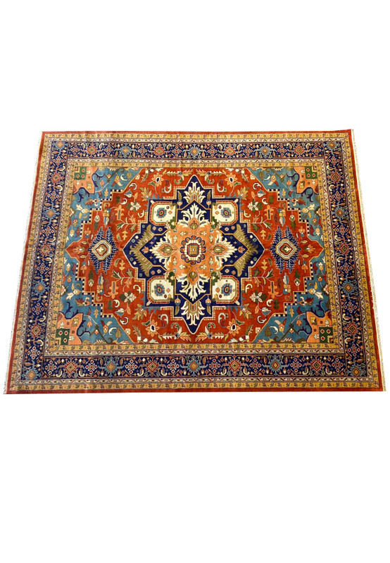 Laid flat image of the 12' x 15' Oriental Serapi Rug showcasing its intricate design.