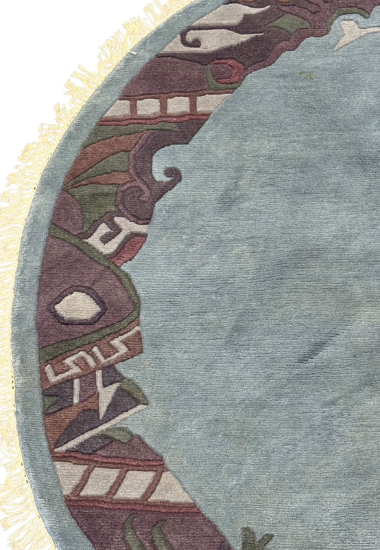 Artistic border design close-up on 8x8 Modern Tibet Round Rug