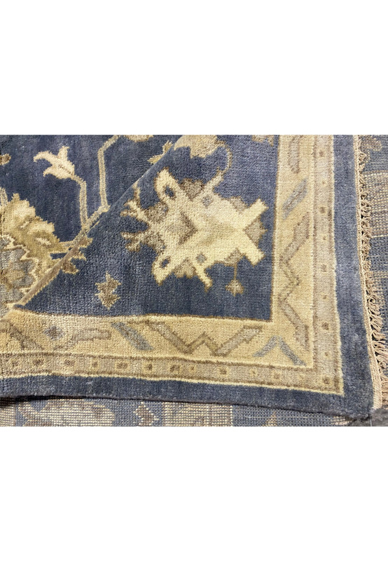 Corner detail of 10'2" x 20' Chobi Rug highlighting border pattern