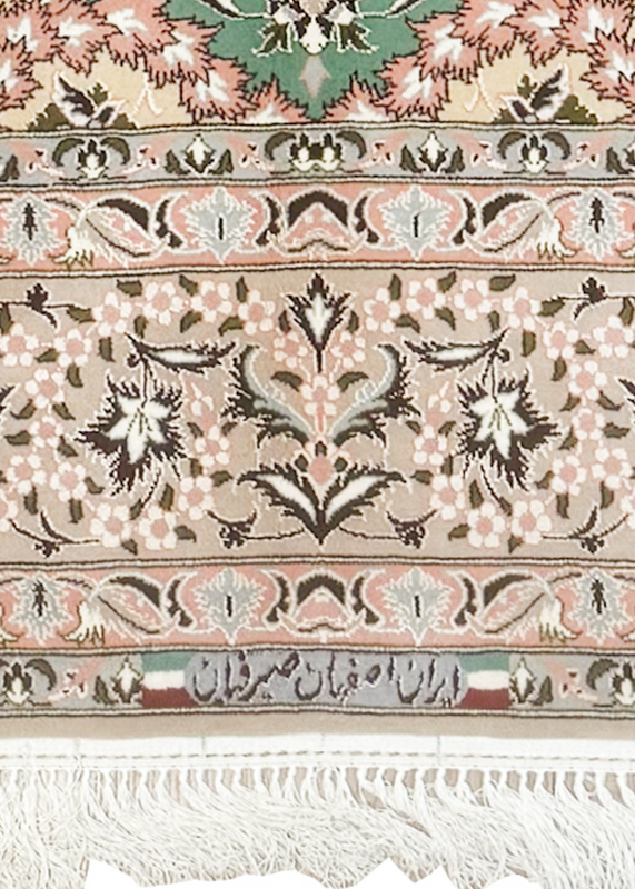 signature of a 5x8 persian isfahan silk and wool rug