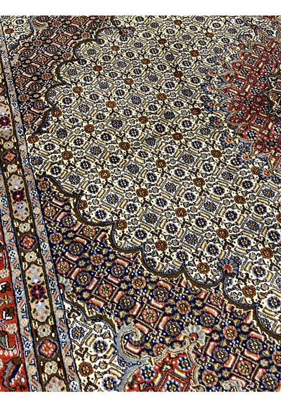Moud Rug 8'2 x 8'2 Square Persian Moud Wool & Silk Rug – Authentic Persian ...