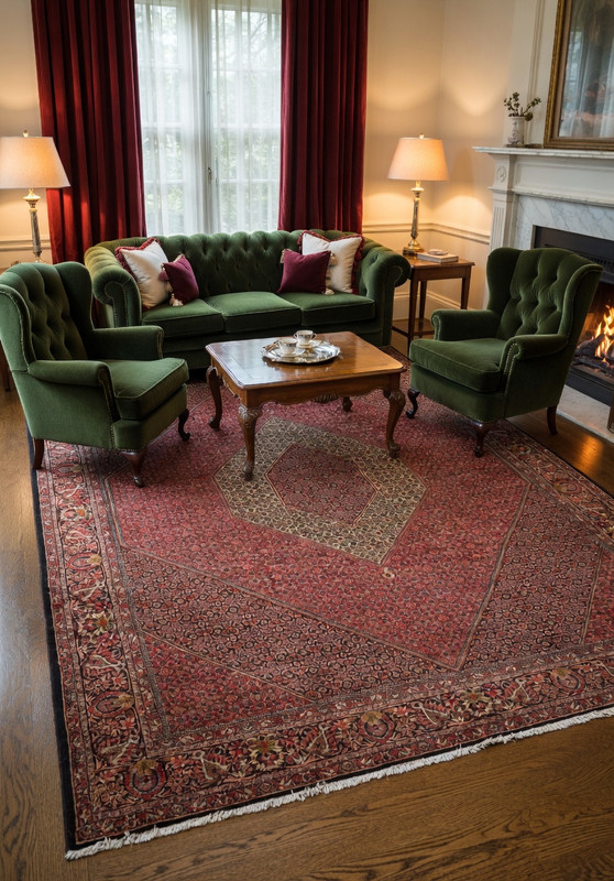 9'9 x 13'2 Bijar Persian Iron Rug