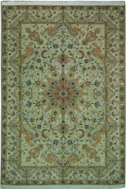 11 x 16 Super Fine Persian Tabriz Rug Wool & Silk Rug