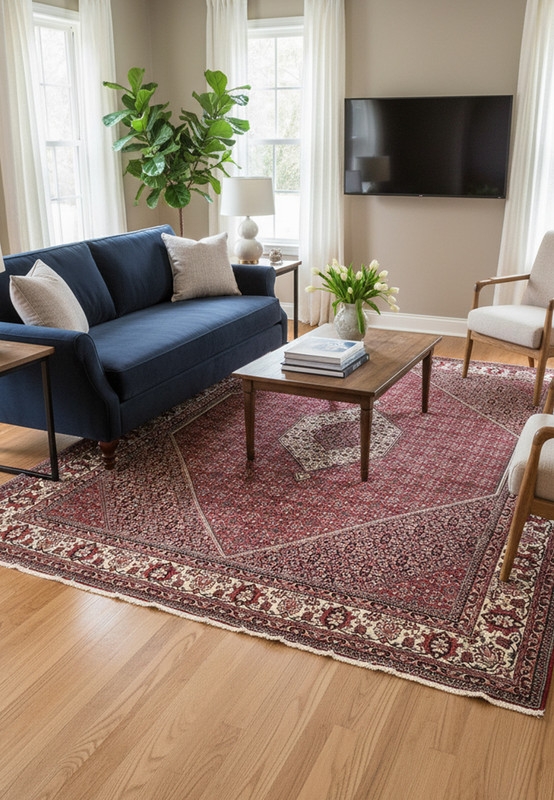 8'2 x 11'4 Persian Bijar Iron Rug