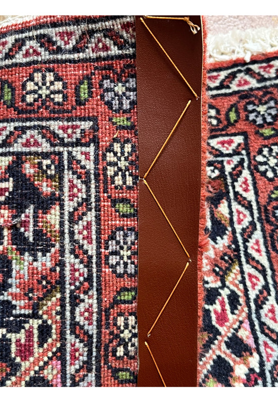 1x2 Persian Bijar baby rug back side weave tight Bijar iron rug construction hand-knotted wool