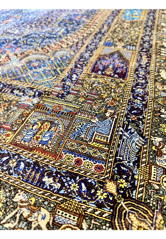 3'2 x 5' Persian Qum Pure Silk Rug | Signed Zabihi | Garden of Paradise