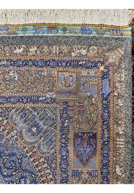 3'2 x 5' Persian Qum Pure Silk Rug | Signed Zabihi | Garden of Paradise