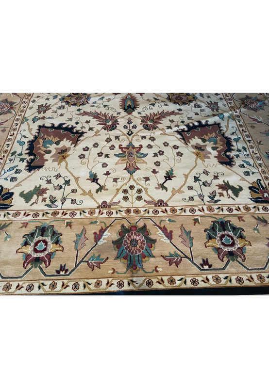 11'8" x 18'7" Oriental Agra Rug | Ivory Allover Floral Palace Size | Brand New