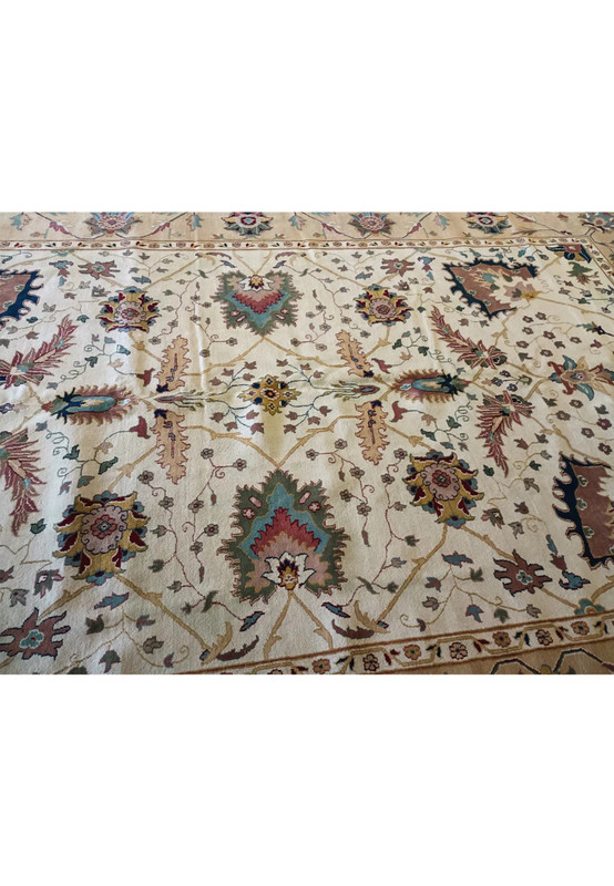 11'8" x 18'7" Oriental Agra Rug | Ivory Allover Floral Palace Size | Brand New